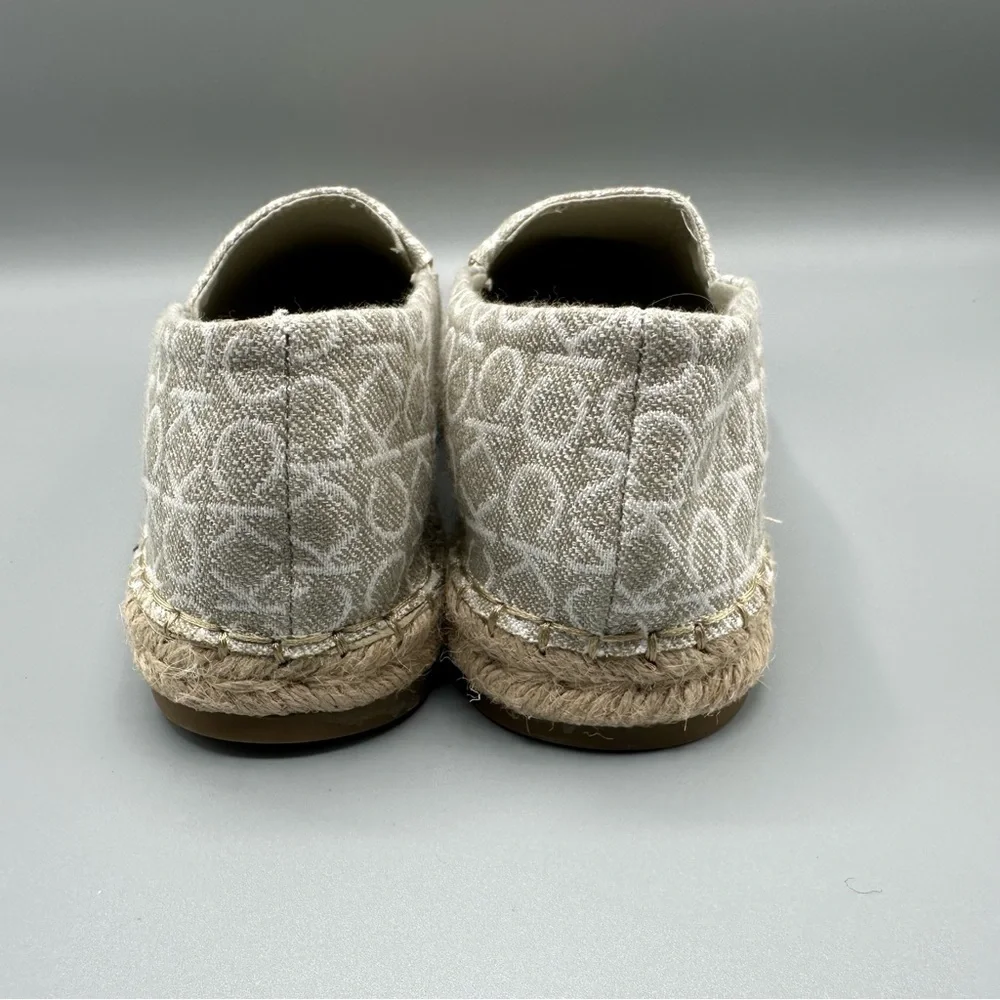 Calvin Klein Womens Flats Shoes Espadrille Monogram Signature Logo Size 10M